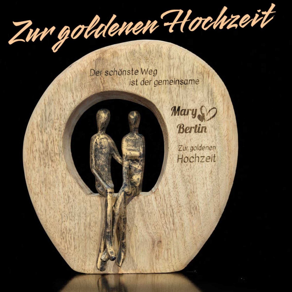 Persönliches Hochzeitsgeschenk 23,5x24x7 cm Deko Skulptur Paar – Bild 8