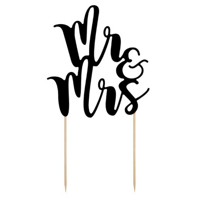 Tortendeko Cake Topper MR&MRS schwarz