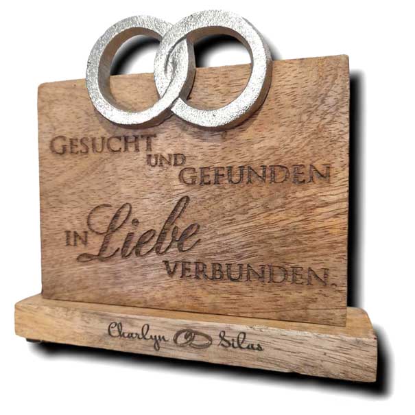 Standbotschaft "Gesucht und Gefunden" 16cm personalisiert – Bild 2