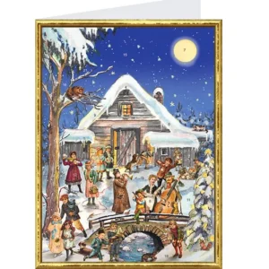 Adventskalender hochkant blau