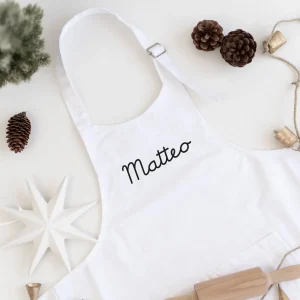 Personalisierte Kinderschürze WEISS | Vorname