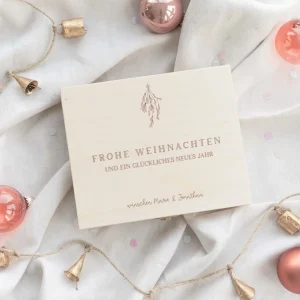 Personalisierte Merci Holzbox | Frohe Weihnachten