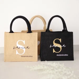 Personalisierte MINI Jutetasche NATUR | Initial Bridetobe